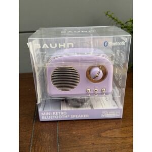 BAUHN Mini Retro Bluetooth Speaker Purple FM Radio Wireless Portable New